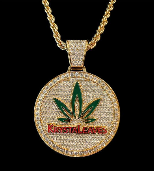 18K Solid Gold KrystaLeaves Circe Pendant