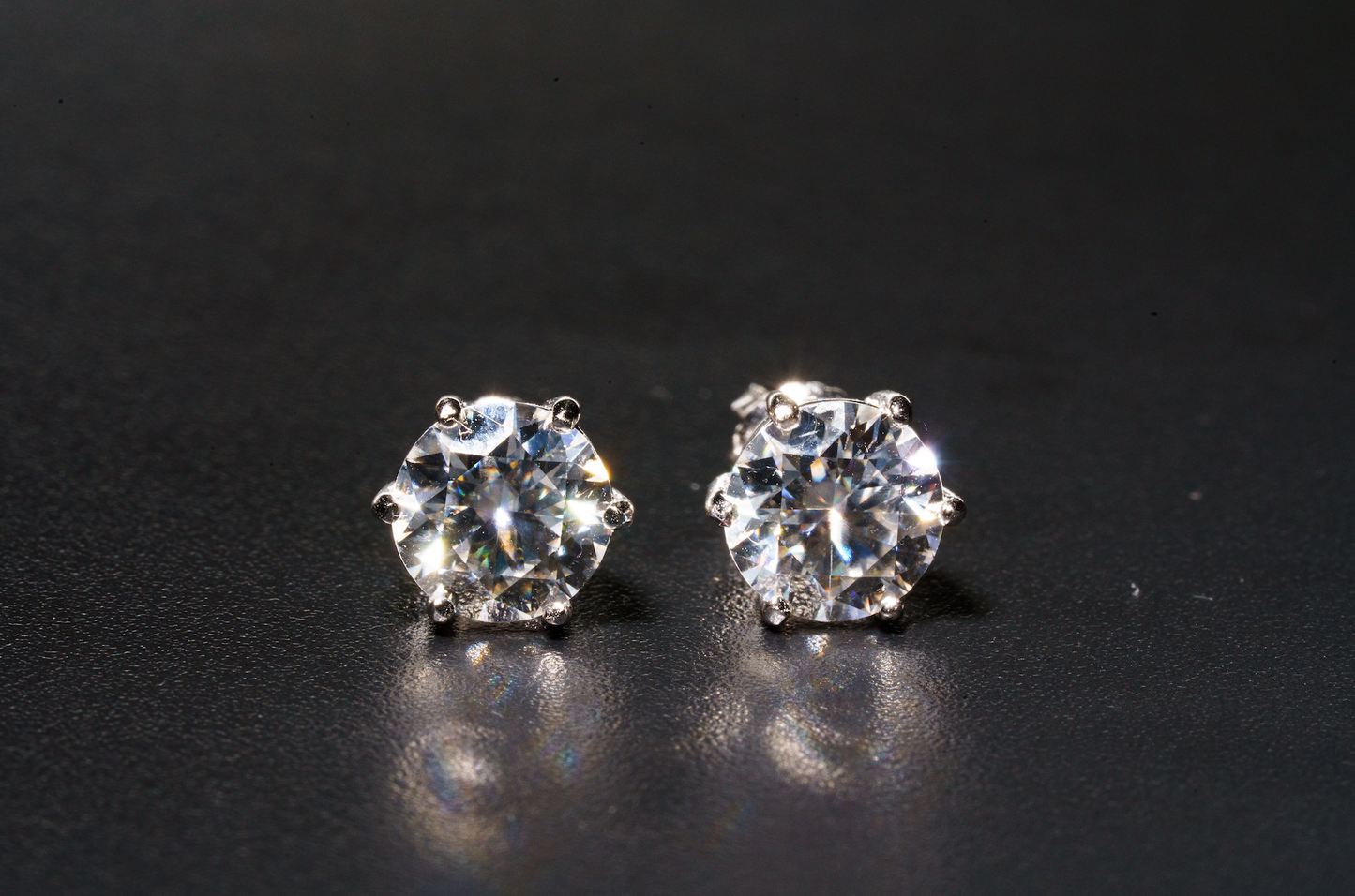 925 Sterling Silver 2CT VVS D Stud Earring