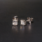 925 Sterling Silver VVS D .6CT Princess Cut Stud Earrings