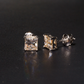 925 Sterling Silver VVS D 1CT Princess Cut Stud Earrings