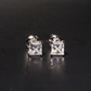 925 Sterling Silver VVS D .8CT Princess Cut Stud Earrings