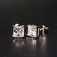 925 Sterling Silver VVS D 1.5CT Princess Cut Stud Earrings