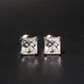 925 Sterling Silver VVS D 1.5CT Princess Cut Stud Earrings