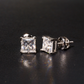 925 Sterling Silver VVS D 1.2CT Princess Cut Stud Earrings