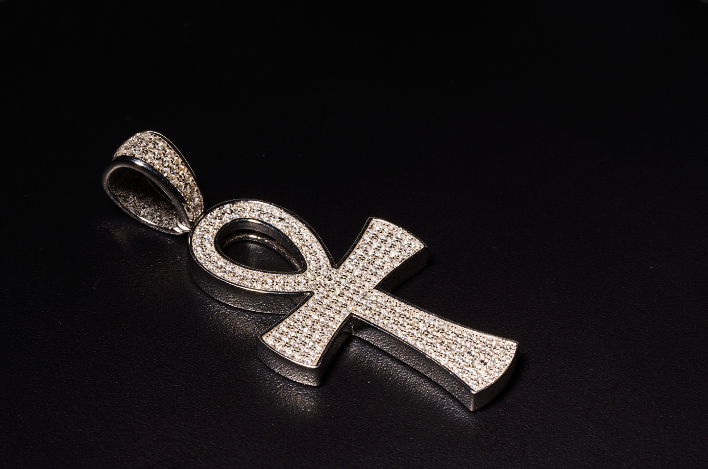 925 Sterling Silver Big Anhk Cross Pendant