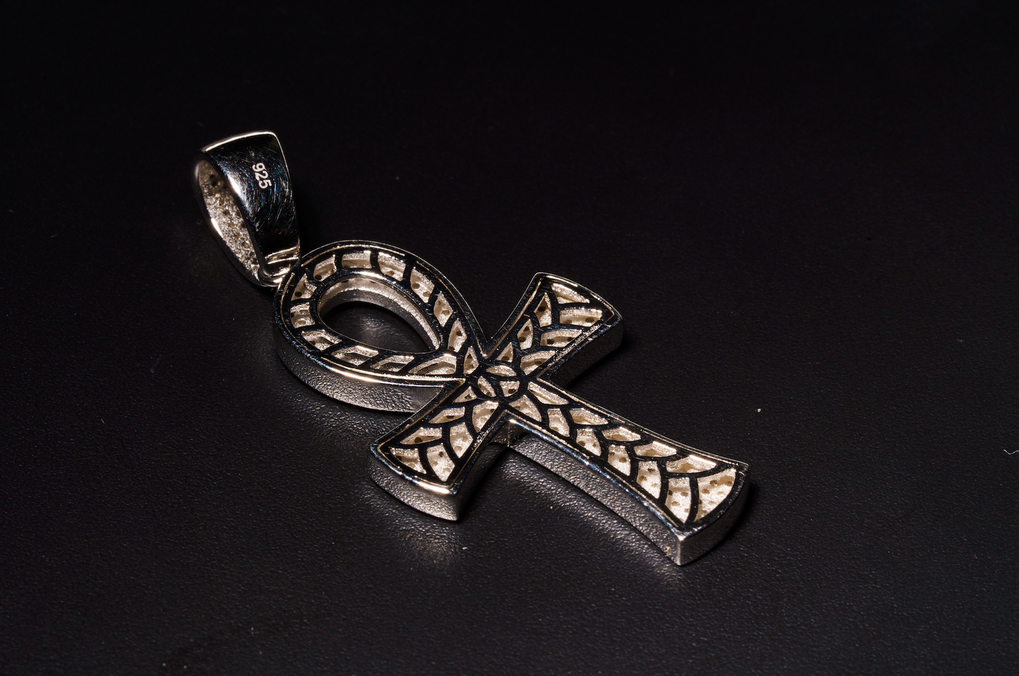 925 Sterling Silver Big Anhk Cross Pendant