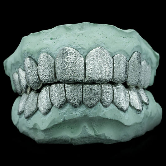 Solid 925 Silver Diamond Dust Grillz