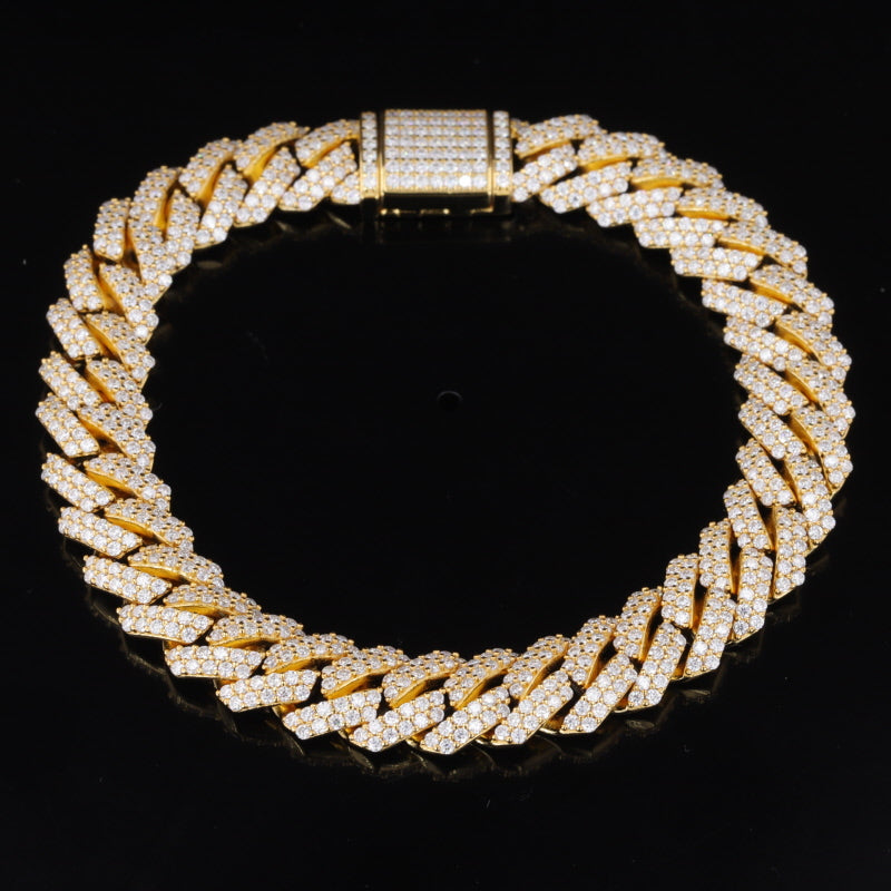 925 Sterling Silver 10MM VVS D Cuban Link Bracelet