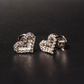 925 Sterling Silver VVS D Heart Shaped Earring