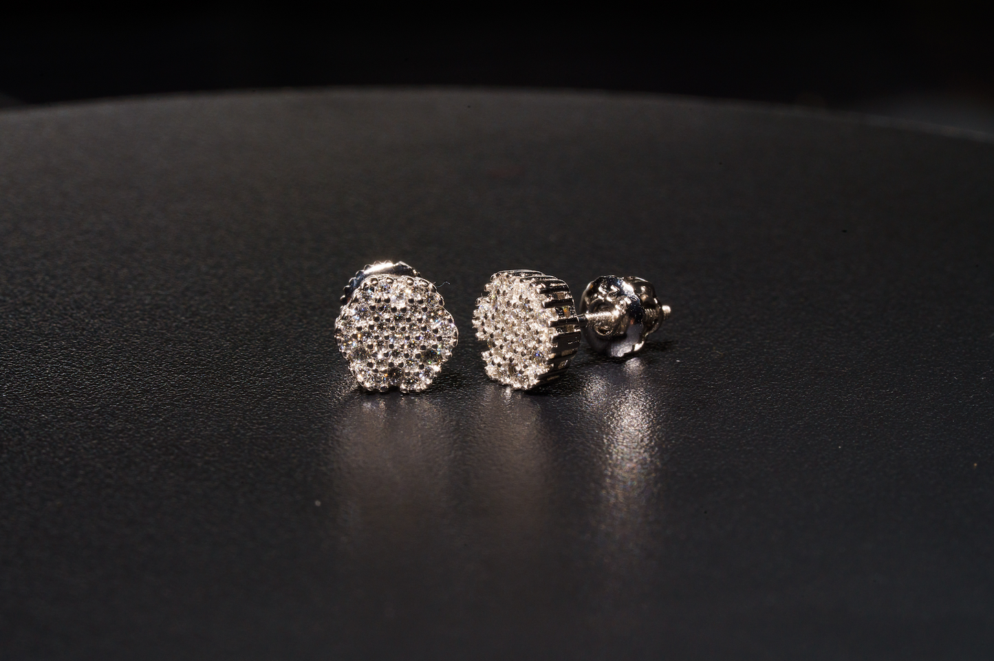 925 Sterling Silver VVS D Honeycomb Stud Earrings