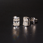 925 Sterling Silver 1.2CT VVS D Emerald Cut Solitaire Stud Earring