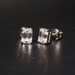 925 Sterling Silver 1.2CT VVS D Radiant Cut Solitaire Stud Earring