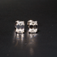 925 Sterling Silver 1.2CT VVS D Radiant Cut Solitaire Stud Earring