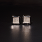 925 Sterling Silver VVS D Micro Square Stud Earrings