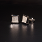 925 Sterling Silver VVS D Micro Square Stud Earrings