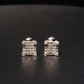 925 Sterling Silver VVS D Square Studded Earrings