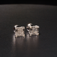 925 Sterling Silver VVS D Square Studded Earrings