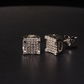 925 Sterling Silver VVS D Square Stud Earrings