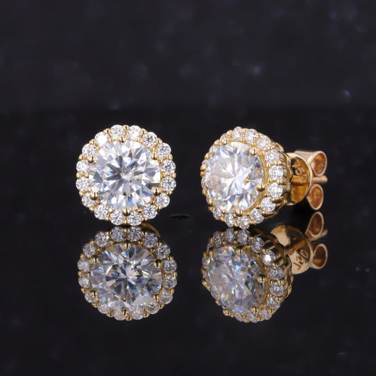 18K Solid Gold VVS D Screwback Stud Earring