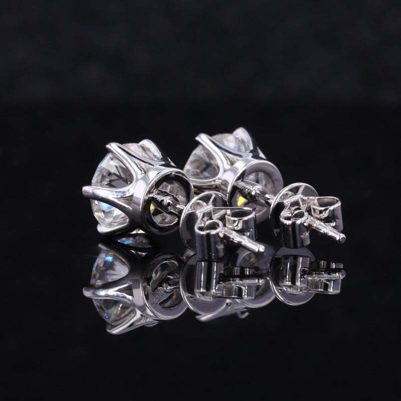 925 Sterling Silver 1CT VVS D Stud Earring