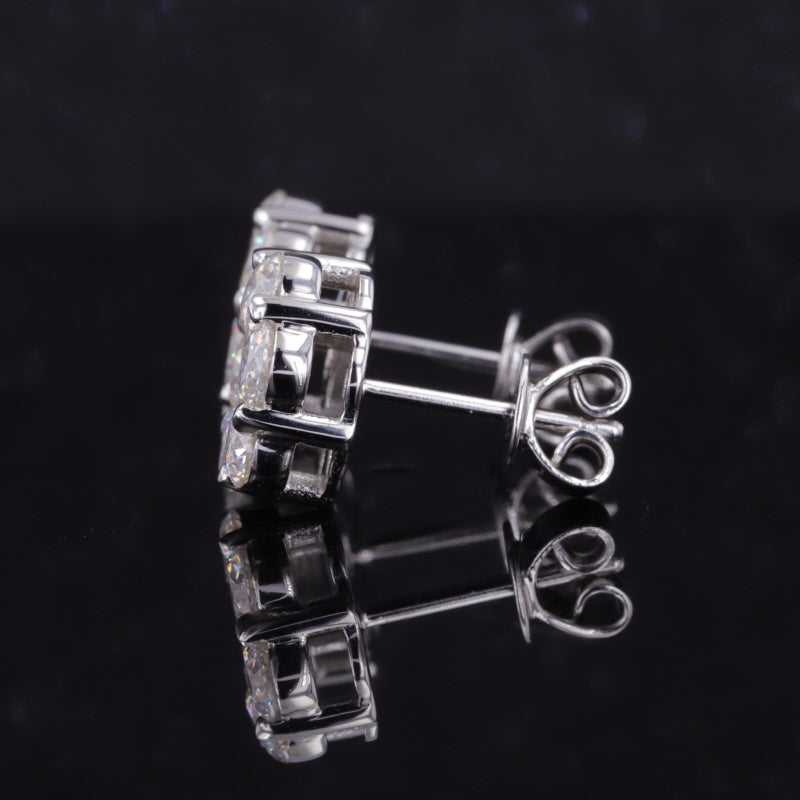 925 Sterling Silver 1CT VVS Micro Cluster Stud Earring