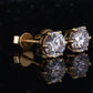 18K Solid Gold 1CT VVS D Screwback Stud Earring